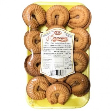 SWEETS WITH PEANUT CREAM 230GR "ZHANETA" 12PCS IN PLATE, PRICE PER PCS.