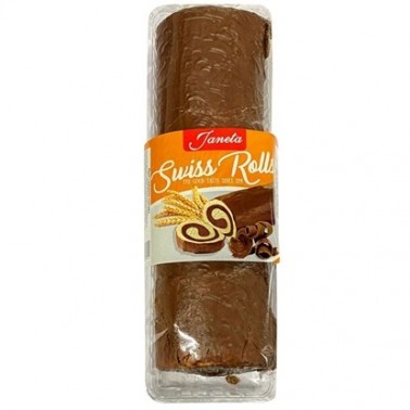 CAKEROLL WITH COCOA GLAZE 300GR "ZHANETA" 6PCS IN BOX, PRICE PER PCS.