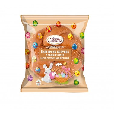 BULGARIAN EASTER BREAD, WALNUT 500GR "ZHANETA" 4PCS IN BOX, PRICE PER PCS.