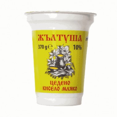STRAINED YOGHURT 10% 370GR "ZHALTUSHA" 12PCS IN PACK, PRICE PER PCS.