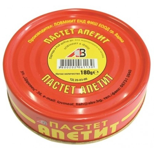 PATE APPETITE GENERAL TOSHEVO 180GR "LOVEMEAT & FISH", 36PCS IN PACK, PRICE PER PCS.