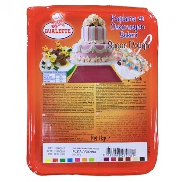 COLORFUL CAKE DOUGH 1KG "OVALETTE", PRICE PER PCS.